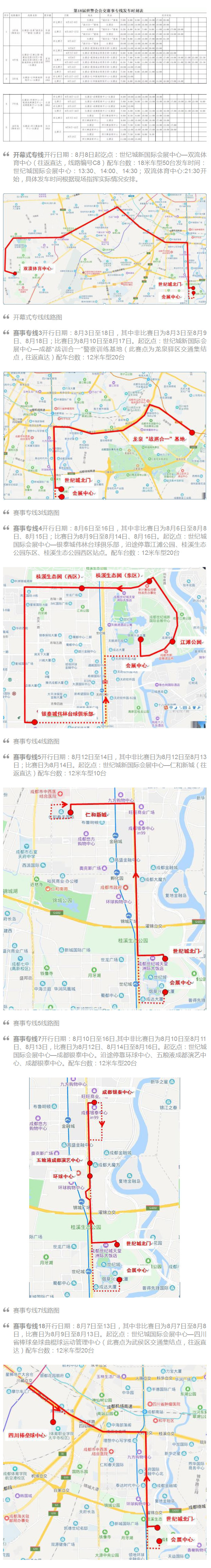 世警會今日在成都開幕！快收好這份公交賽事專線發(fā)車時刻表