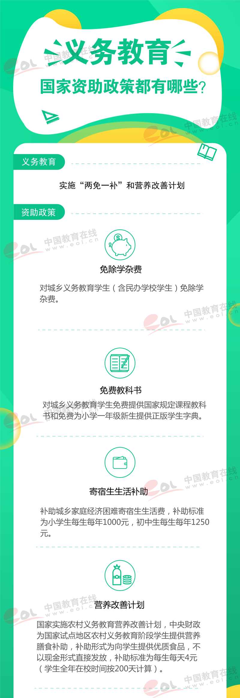 義務(wù)教育國家資助政策有哪些？